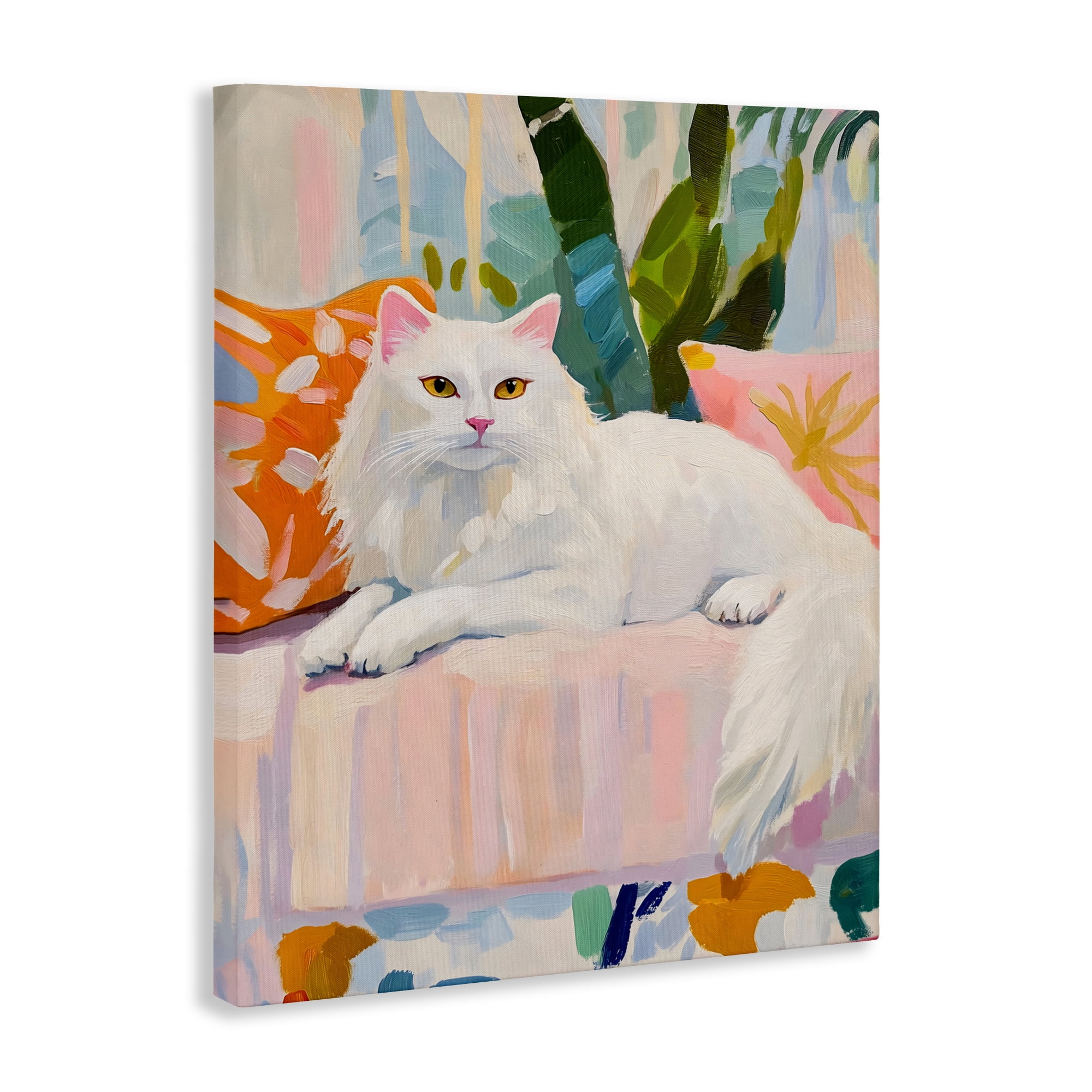 Stupell Industries Fancy Cat on Pastel Sofa Canvas Wall Art, design by The Prints Vibe