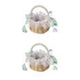 thumbnail image 1 of Moyic Cesta de flores con mango de perla para dama de honor, cesta de flores portátil para fiesta de boda, diseño Simple, cestas tejidas Type3 NO3, 1 of 6