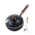 thumbnail image 4 of Iron Wok Frying Wok Pan sin recubrimiento Onicionamiento de inducción Hiradora olla de cocina china para el restaurante de cocina para acampar en casa Estilo B, 4 of 8