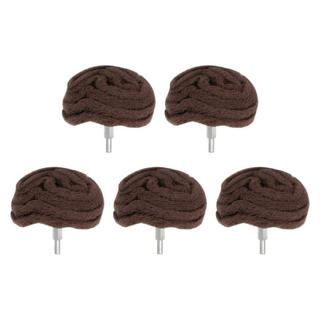 

5pcs Mushroom Buffing Wheel for Drill 100mm x 50mm 320 Grit 1/4 Shank Brown