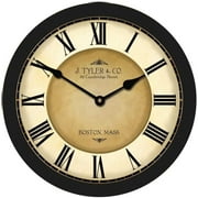 Galway Black Large Wall Clock | Beautiful Color, Silent Mechanism, Made in USA