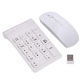 thumbnail image 2 of Clavier Numérique USB Sans Fil avec Souris pour Ordinateur Portable Bureau Blanc, 2 of 8