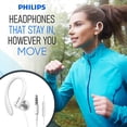 thumbnail image 3 of Philips A1105 in-Ear Sports Wired Headphones with Ear Hooks for Secure Fit, Deep bass, in-line Remote Control and Microphone, Sweat-Resistant, 3.5 mm Connector TAA1105WT, 3 of 4