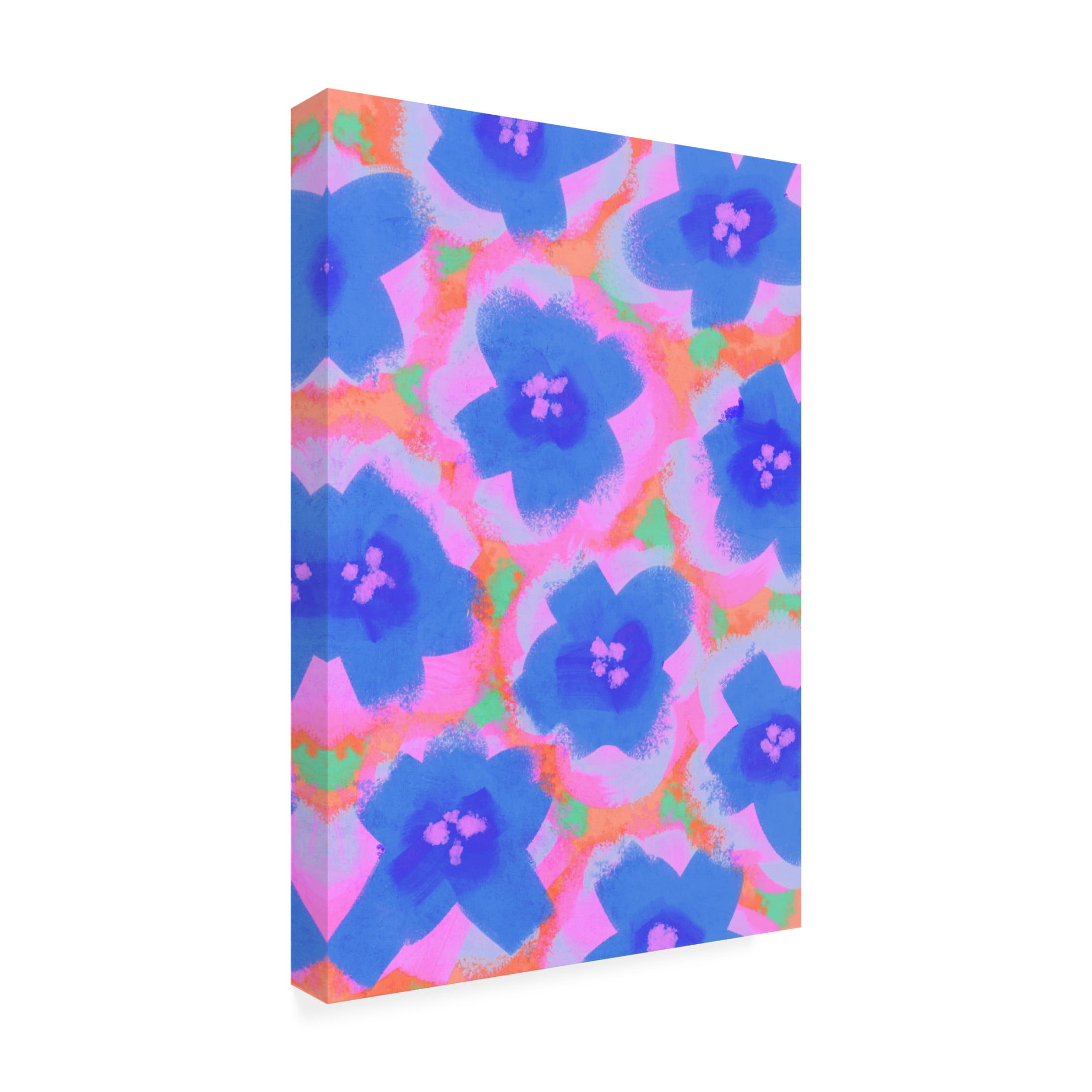 Canvas Wall Art - Treechild 'Purple Flowers Pattern' Wall Art for Living Room, Bedroom, or Office D?cor by Trademark Fine Art - 30 x 47 Inches