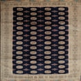 thumbnail image 1 of Ahgly Company Machine Washable Indoor Square Traditional Charcoal Black Area Rugs, 8' Square, 1 of 7