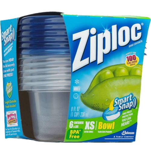 Ziploc Container, Extra Small Bowl, 6Count(Pack of 2)