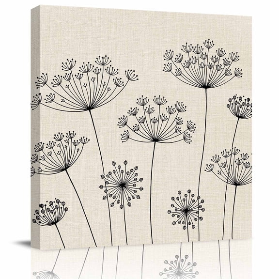Wall Art Prints, Farmhouse Dandelion Framed Canvas Prints for Bedroom Living Room Bathroom Office, Spring Modern Minimalist Country Flower Gallery Wrap Wall Art Poster for Gifts Home Decor 20"x20"