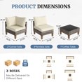 thumbnail image 4 of MRUAKA 7 Pieces Wicker Outdoor Patio Furniture Set, All Weather Yellow PE Rattan Sectional Conversation Sofa Set for Backyard,Pool,Beige, 4 of 8