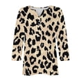 thumbnail image 4 of Fiudx Ofertas Flash Del Día Blusa de Manga 3/4 Corta Estampada a La Moda para Mujer, Blusa Informal con Cuello Redondo, 4 of 4