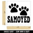 thumbnail image 2 of Samoyed Dog Paw Prints Fun Text Self-Inking Rubber Stamp Ink Stamper - Yellow Ink - Small 1 Inch, 2 of 7