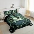thumbnail image 3 of Manfei Cute Halloween Ghost Full Size Comforter Sets,Rustic Daisy Flower Bedding Comforter Set,Green White Bedding Sets For Teens,Ultra Soft Home Decor Reversible,3pcs, 3 of 8