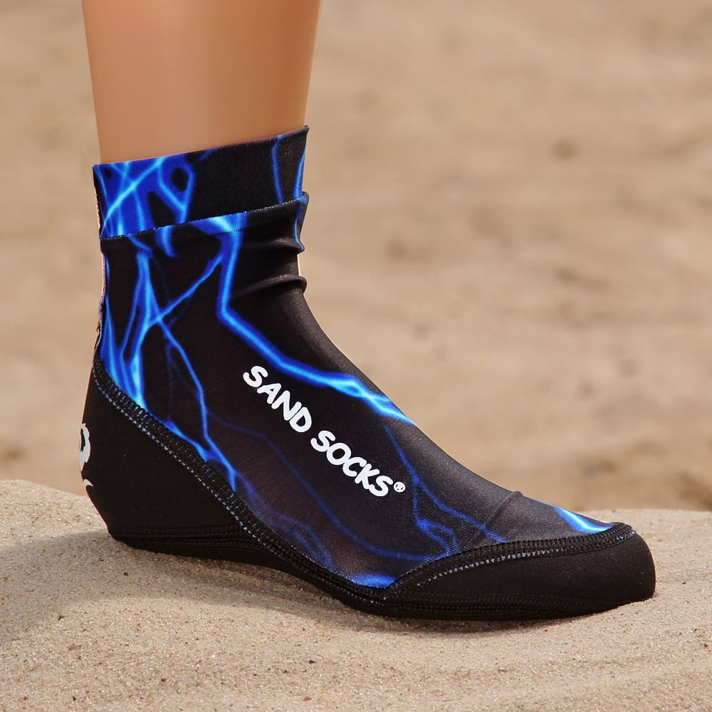 Blue Lightning Sand Socks Classic High Top Neoprene Athletic Socks 