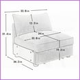 thumbnail image 6 of Modern Chenille Armless Sofa - Wheat | 2/3/4-Seat with Hidden Storage for Living Room, 6 of 6