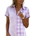 thumbnail image 5 of Ruimatai Women's Gingham Shirt Dress Casual Striped Button Front A-Line Midi Dress for Work, Vacation & Daily Wear, 5 of 5