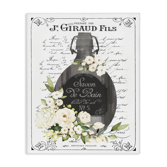 Stupell Industries Vintage French Bath Soap Canvas Wall Art design by Lettered and Lined, 20 x 16