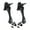 BLACK, variant on 2Pcs Adjustable Door Holder with Nonslip Rubber Tip Kick Down Doorstop Metal Door Stop Wall Protector