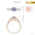 thumbnail image 5 of ANGARA Natural Prong Set Tanzanite and Diamond Three Stone Engagement Ring in 14K Rose Gold for Women (Size-5mm) | December Birthstone, Anniversary, Jewelry Gift for Women | Natural Tanzanite Ring, 5 of 10