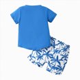 thumbnail image 3 of Toddler Baby Boy Summer Clothes Palm Tree Print Short Sleeve T-Shirt Tops Shorts Set Hawaiian Beach Outfit, 3 of 6