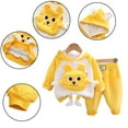 thumbnail image 4 of KYAIGUO 2PCS Toddler Infant Baby Boys Girls Fall Winter Sweatshirt Outfit Cartoon Modeling Hoodie Sweatsuit Jackets Shirt+pants Padded Tracksuit Clothes Set 9M-4Y, 4 of 9