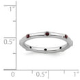 thumbnail image 5 of Solid 925 Sterling Silver Stackable Garnet January Red Gemstone Ring Eternity Band Size 5, 5 of 6