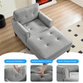 thumbnail image 7 of MUZZ Chaise Lounge Chair Indoor, Modern Linen Fabric Lounge Chair and Sleeper Sofa for Living Room, Bedroom, Light Grey, 7 of 7