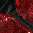 thumbnail image 6 of Herrnalise Jackets for Men Casual Solid Standing Collar Long Sleeve Sequin Dance Dress Zip Ja Burgundy, 6 of 8