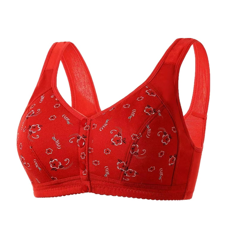 FNFYFH Pack Wireless Bras for Women Plus Size Front Button Push