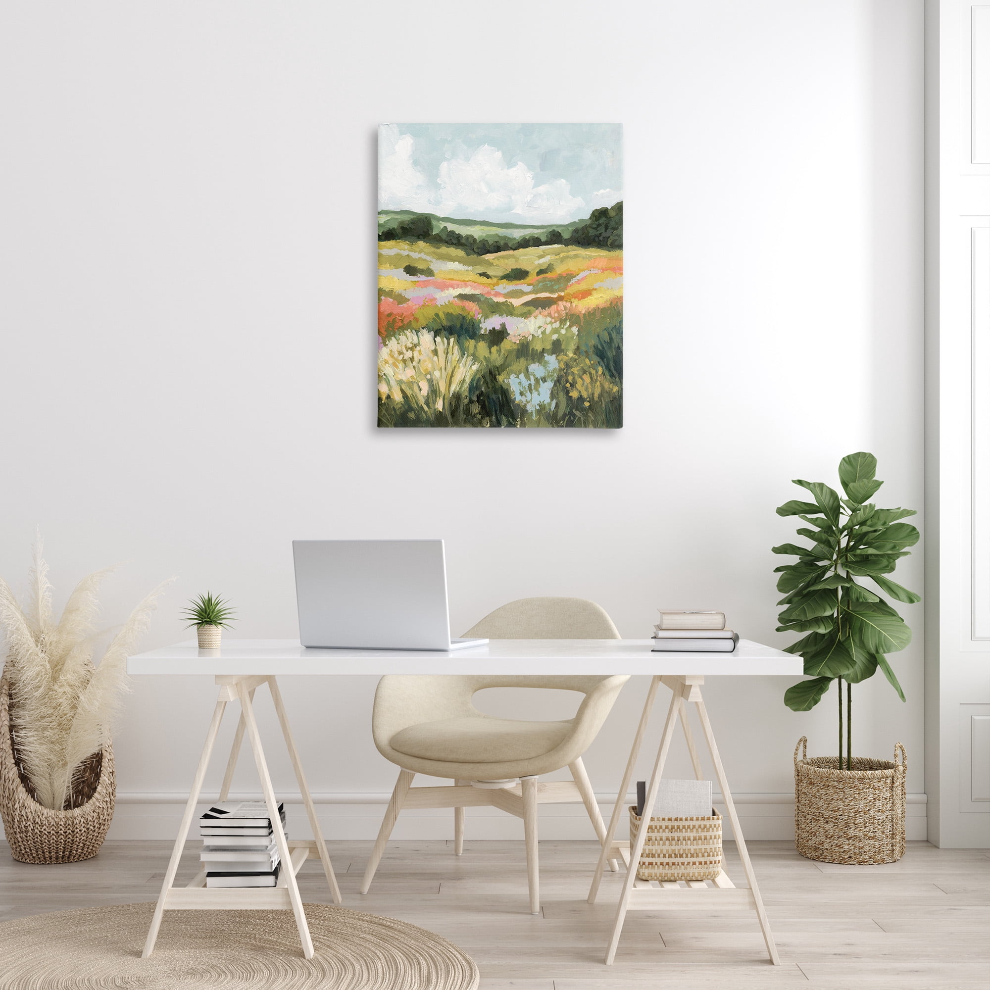 Stupell Industries Vast Meadow Landscape Landscape Painting Gallery Wrapped Canvas Art Print Wall Art, 30 x 40