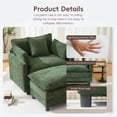 thumbnail image 3 of Lovableguy Modern Oversized Accent Chair with Ottoman,Chenille Deep Seat Upholstered Armchair,Comfy Single Sofa Couch for Living Room Bedroom Office Apartment,Green, 3 of 7