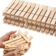 thumbnail image 2 of 60 Pack Heavy Duty Clothespins - 2.9" Extra Long Natural Birchwood Clothes Pins with Storage Bag, Rustproof & Moisture Resistant Wooden Clips for Laundry, Crafts, Photos - Durable Indoor/Outdoor Use, 2 of 7