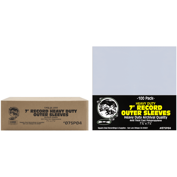 (1,000 Pack) 7" 45rpm Vinyl Record Outer Sleeves - Heavy Duty 4mil Thick - Archival Quality - #07SP04