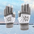 thumbnail image 2 of Skpblutn Glove Snowflake Printing , Creative And Able Mobile Phone With Screen , Thick And Adult Men'S And Women'S Knitted Warm Gloves Grey One Size, 2 of 4