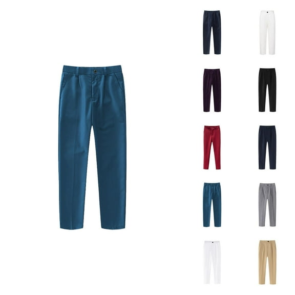 Boys' Flat Front Dress Pants Adjustable Waist School Outfits Pants