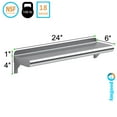 thumbnail image 3 of AmGood 6 in. x 24 in. Stainless Steel Wall Shelf | NSF Certified | Appliance & Equipment Metal Shelving | Kitchen, Restaurant, Garage, Laundry, Utility Room, 3 of 8