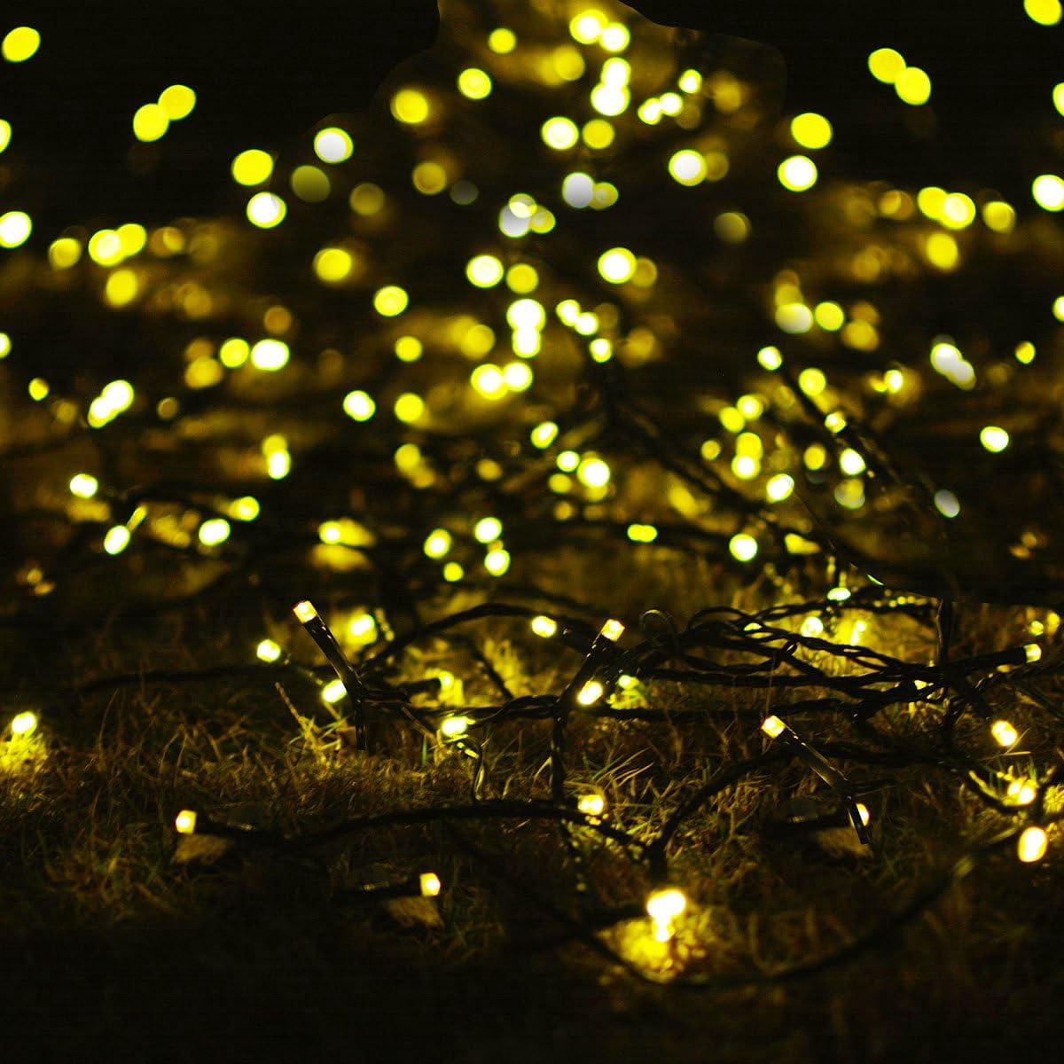 4-PCS RELIGHTABLE Warm-White Solar Outdoor String Christmas Lights 36Ft 100 LED Patio Lighting Yard Gazebo Party Wedding Tents Porch Xmas Garden Backyard Tree Decorations Balcony Decor Lights 100WWX4