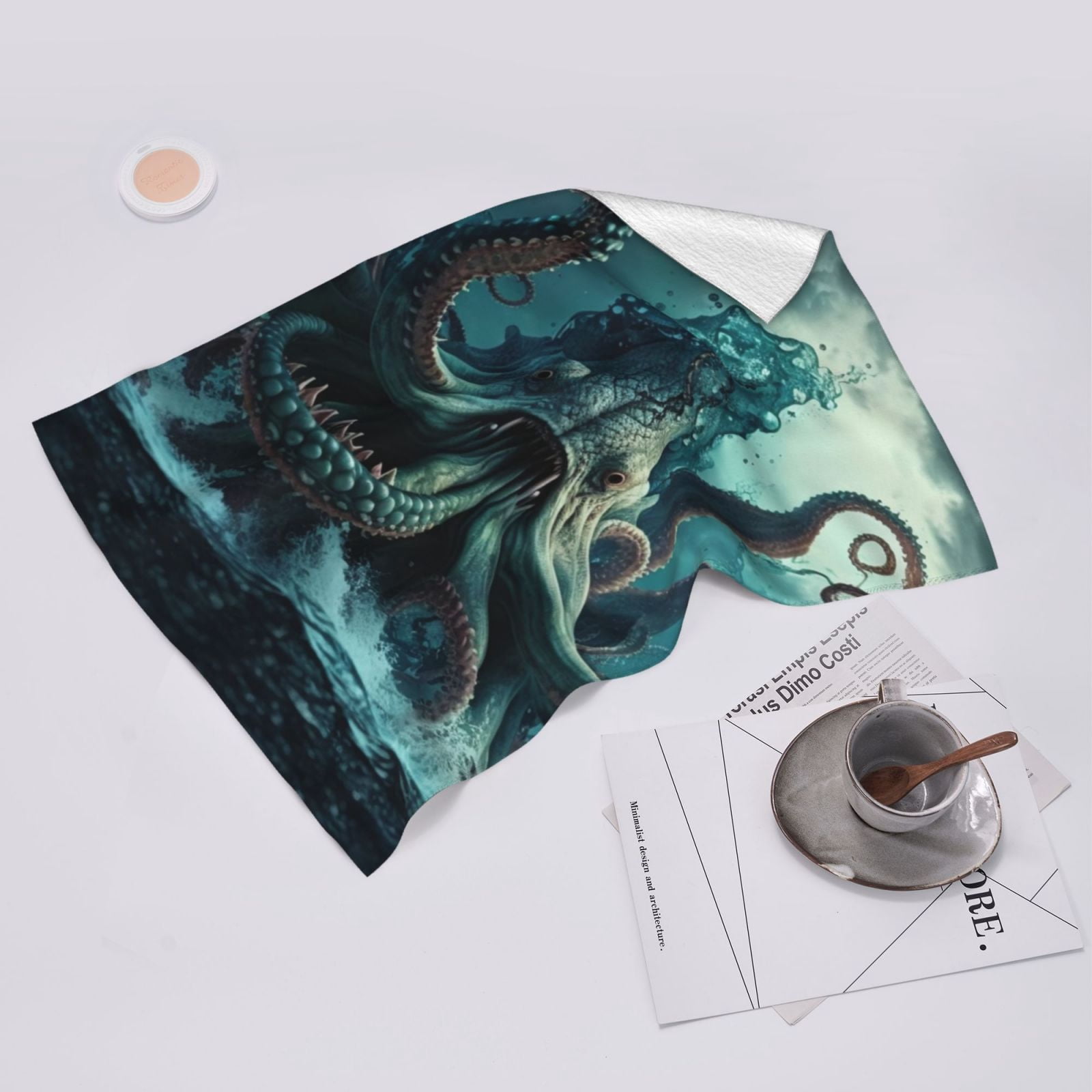 Octopus Kraken Monster Ocean Art 27.5" x 16" Ultra Soft Hand Towel, Face Wash Cloth for Bathroom, Gym, Travel, Pool