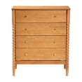 thumbnail image 3 of Baxton Studio Lucera Mid-Century Oak Brown Bobbin Wood 4-Drawer Chest, 3 of 10