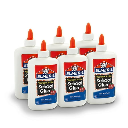 (6 pack) Elmer's Liquid School Glue, Washable, Great For Making Slime(7.6 oz., 6 ct)