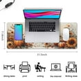 thumbnail image 5 of Happy Thanksgiving Fall Pumpkin Sunflower Large Gaming Mouse Pad Extended Desk Mouse Pad with Stitched Edges, Non-Slip Base, Water Resist Keyboard Pad for Gamer, Office & Home, 31.5 X 11.8 in, 5 of 7