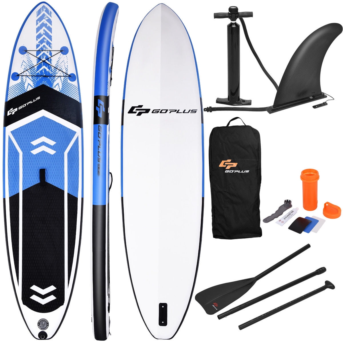 Costway Goplus 10.5' Inflatable Stand Up Paddle Board SUP W Fin Adjustable Paddle Backpack by Costway