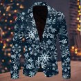 thumbnail image 4 of JIKNTTR Mens Floral Blazer Suit Jacket Christmas Snowflake Santa Printed Pocket Lapel Button Suit Jacket Suit Slim Fit Lightweight Suit Blazer Jacket, 4 of 5