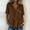 Brown, variant on BUIGTTKLOP Cotton Linen Tops for Women Short Sleeve Shirts Casual V Neck Dressy Blouses Ruffle Hem Summer Tops