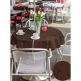 thumbnail image 5 of Outdoor Tablecloths with Umbrella Hole & Zipper, Brown Flowers Round Tablecloths 60 Inch, Japanese Abstract Floral Plants Simple Art Waterproof Table Cloth, Patio/Pool/Picnic Table Covers, 5 of 8