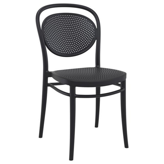 Compamia ISP257-BLA Chaise d'Extérieur en Résine Marcel de 17,3 Po, Noire