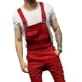 thumbnail image 3 of DuAnyozu Mens Denim Bib Overalls Jumpsuits Moto Biker Jeans, 3 of 4