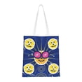 thumbnail image 1 of YFYANG Reusable Cotton Canvas Tote Shopping Bag, Pumpkin Face Smile Washable Portable Grocery Bag for Daily Travel, 1 of 8