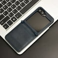 thumbnail image 2 of Feishell Case for Samsung Galaxy Z Flip 6 Retro Texture Premium PU Leather with Credit Card Holder Pocket Slim Fit for Women Men Protective Phone Case,Darkblue, 2 of 6