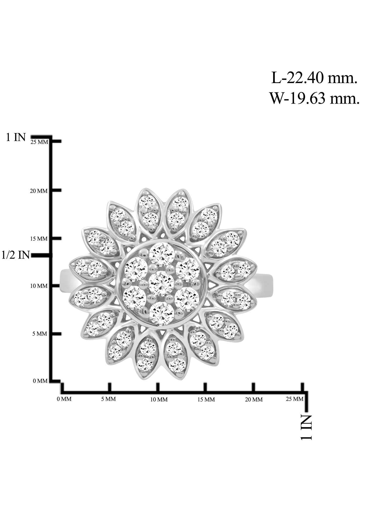 JewelersClub Sterling Silver 1 Carat White diamond Cluster Ring for Women | Diamonds for Everyday Womens Wear