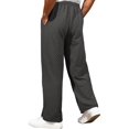 thumbnail image 4 of TANBOM Men's Straight Leg Relaxed Fit Casual Drawstring Polyester Pants Dark Gray 1-Pack 2XL, 4 of 4