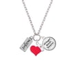 thumbnail image 2 of Delight Jewelry Silvertone Imagine - Red Heart Nurse Strong Zoe Necklace, 2 of 4